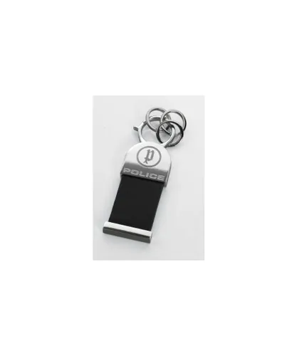 Police Mens : Relation Cufflink - Silver Leather - One