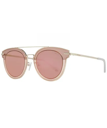 Police Mens Round Mirrored Sunglasses with Frame - Rose Gold - One