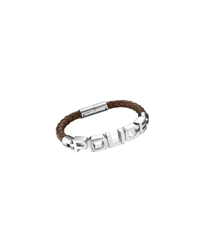Police : "SIGNATURE" Bracelet - Silver Leather - One Size