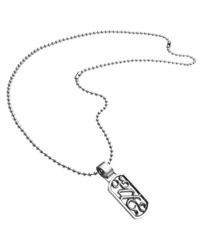 Police Unisex :"BRAVERY" Pendant - Silver Leather - One Size