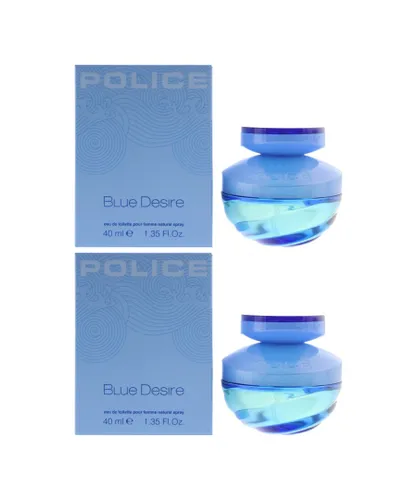 Police Womens Blue Desire Eau De Toilette 40ml x 2 - One Size