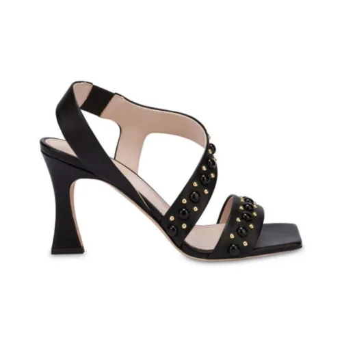 Pollini , Elegant High Heel Sandals ,Black female, Sizes: