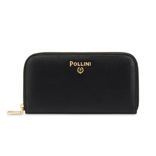 Pollini , Modern Woman`s Zippered Wallet ,Black female, Sizes: ONE SIZE