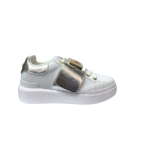 Pollini , Nuke45 Sneakers - White/Silver ,White female, Sizes: