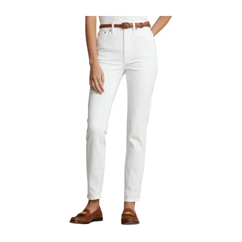 Polo Ralph Lauren , 001 High Rise Slim-Fit Trousers ,White female, Sizes: