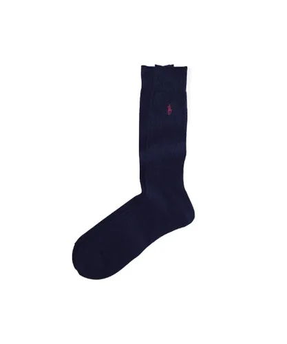 Polo Ralph Lauren 2 Pack Rib Egyptian Mens Socks - Navy Fabric