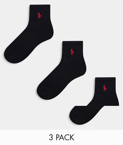 Polo Ralph Lauren 3 pack sport socks in black