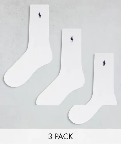 Polo Ralph Lauren 3 pack sport socks with pony logo in white