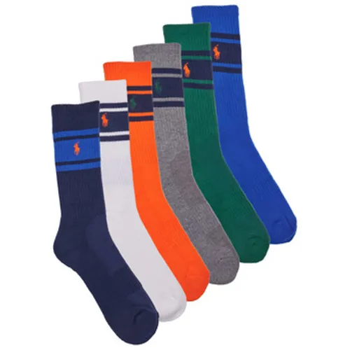 Polo Ralph Lauren  6 PACK SPORT CREW-STRIPES-CREW SOCK-6 PACK  men's Sports socks in Multicolour