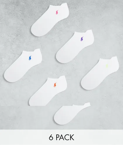 Polo Ralph Lauren 6 pack trainer socks with logo in white