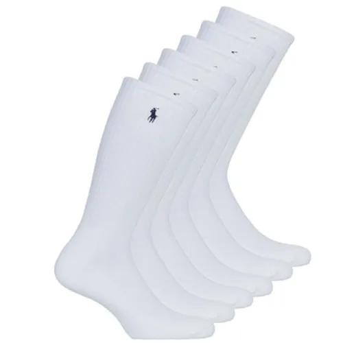Polo Ralph Lauren  ASX110 6PK CR PP-CREW-6 PACK  men's Sports socks in White