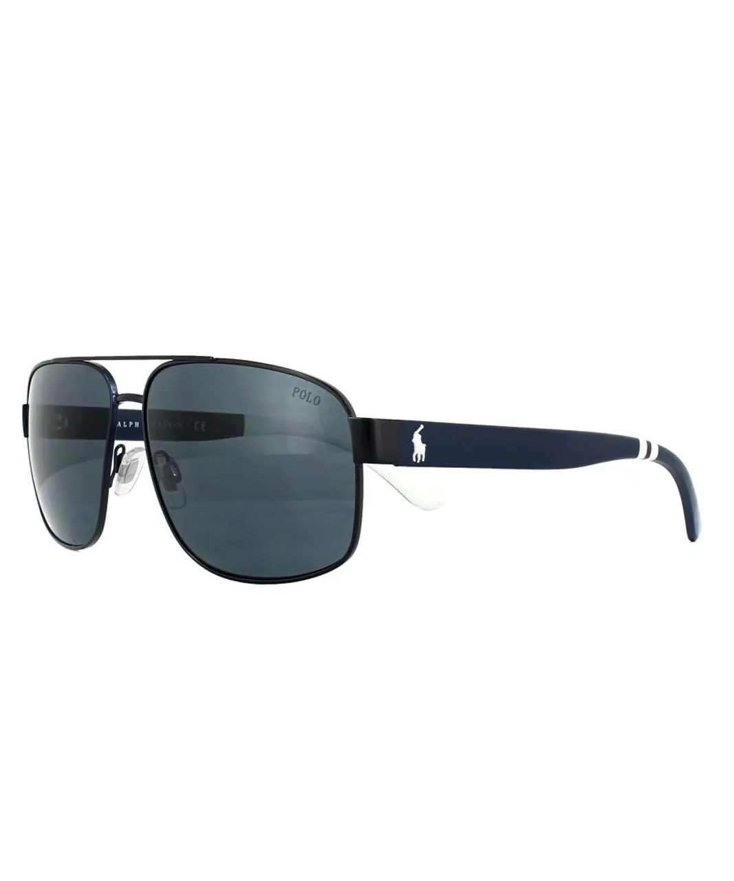 Polo Ralph Lauren Aviator Mens Matt Navy Blue Grey Sunglasses - One
