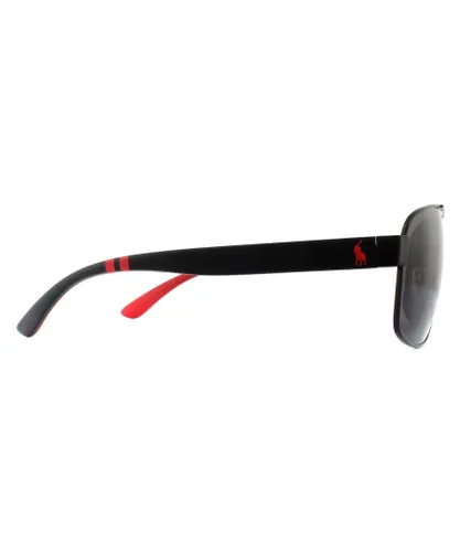 Polo Ralph Lauren Aviator Mens Matte Black Grey Sunglasses Metal - One