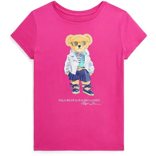 Polo Ralph Lauren Bear Cotton Jersey T-Shirt Juniors - Pink