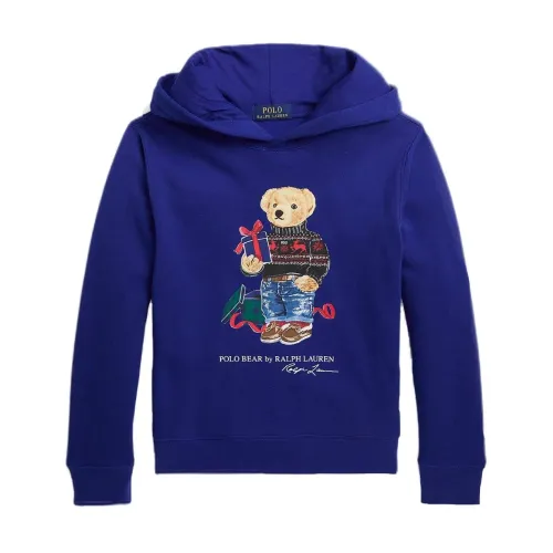 Polo Ralph Lauren , Bear Fleece Sweater - Christmas Edition ,Blue male, Sizes: