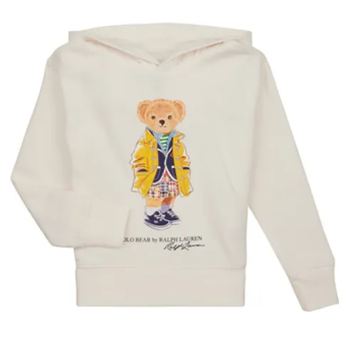 Polo Ralph Lauren  BEAR PO HOOD-KNIT SHIRTS-SWEATSHIRT  girls's Children's Sweatshirt in White