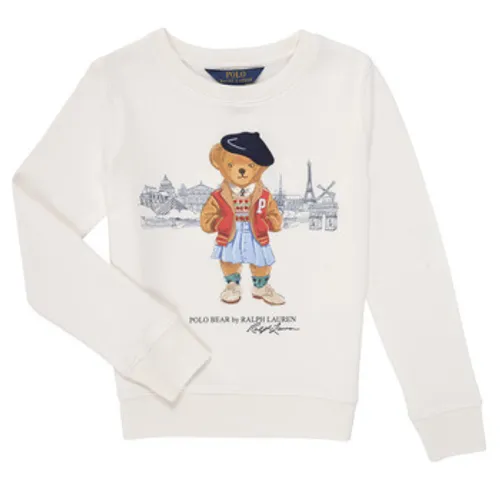 Polo Ralph Lauren  BEARCNFLEECE-KNIT SHIRTS-SWEATSHIRT  girls's Children's Sweatshirt in White