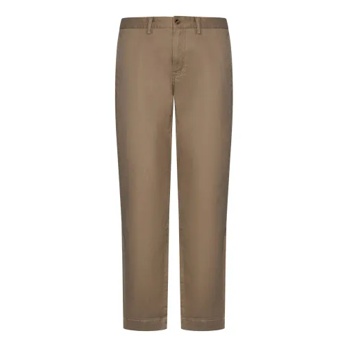 Polo Ralph Lauren , Beige Slim Fit Trousers with Pony Embroidery ,Beige male, Sizes: