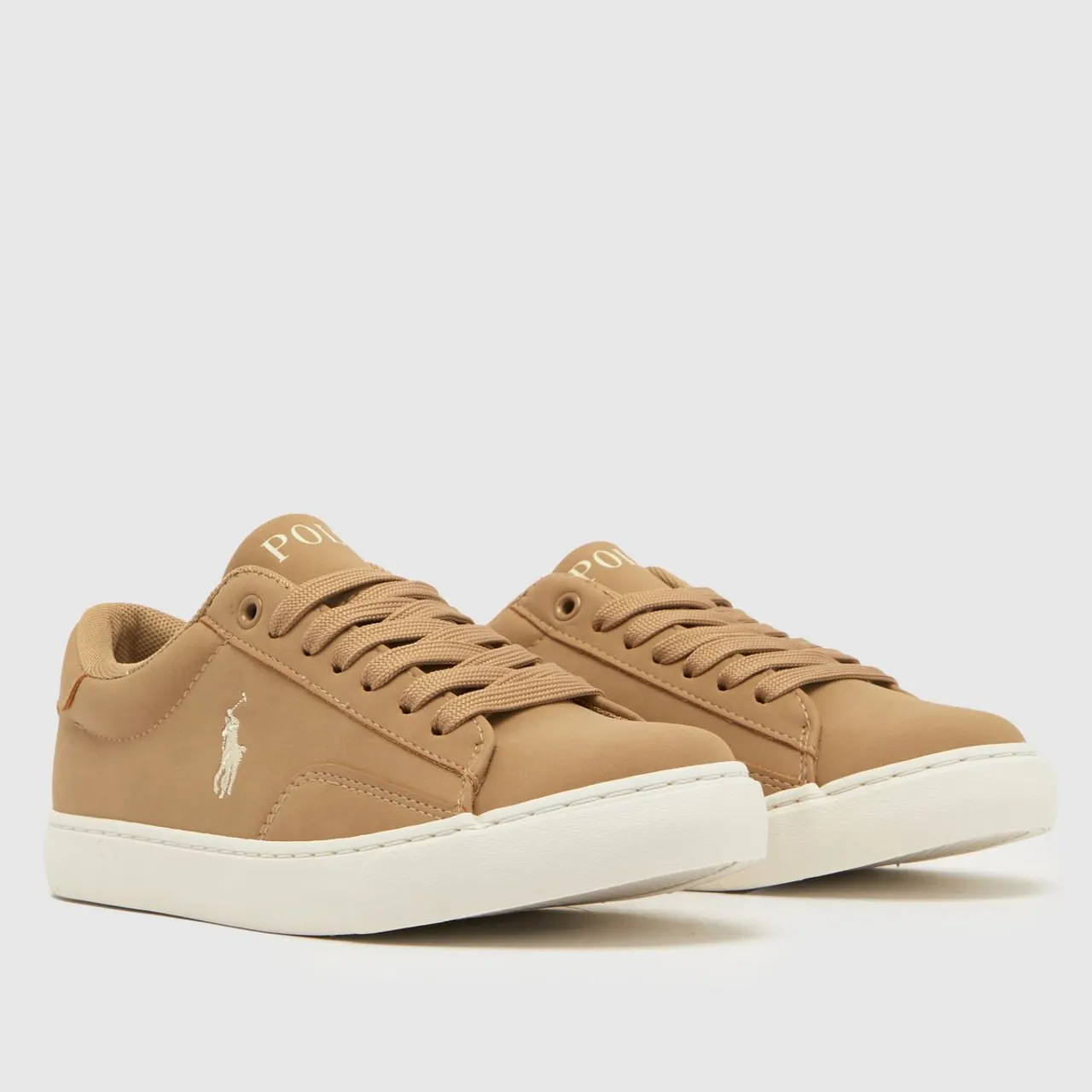 Polo Ralph Lauren Beige Theron Boys Youth Trainers