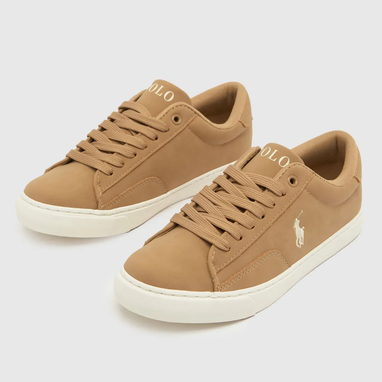 Polo Ralph Lauren Beige Theron Boys Youth Trainers