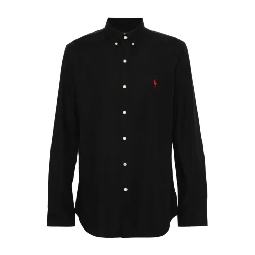 Polo Ralph Lauren , Black Button-Down Shirt with Signature Pony ,Black male, Sizes:
