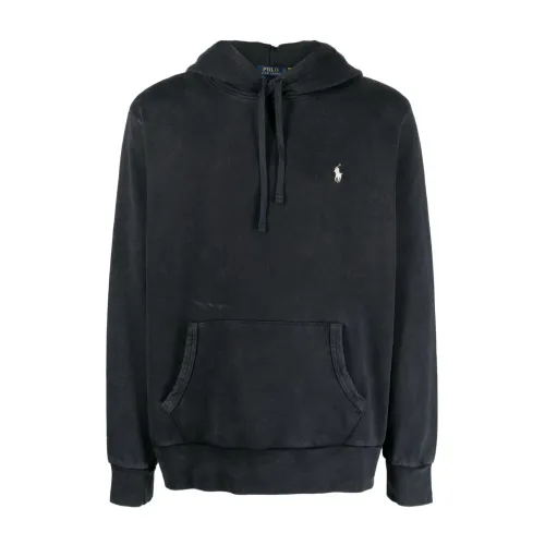 Polo Ralph Lauren , Black Sweaters with Drawstring Hood ,Black male, Sizes:
