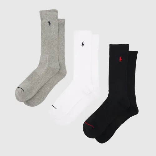 Polo Ralph Lauren Black & White Sport Sock 3 Pack