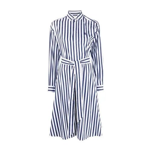 Polo Ralph Lauren , Blue Dress with Buttoned Placket ,Blue female, Sizes: