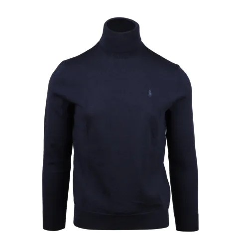 Polo Ralph Lauren , Blue Merino Wool Turtleneck ,Blue male, Sizes: