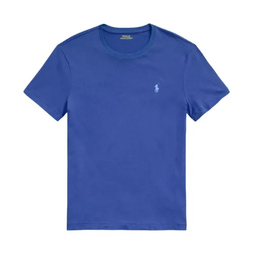 Polo Ralph Lauren , Blue Polo T-shirts and Polos with Signature Logo ,Blue male, Sizes: