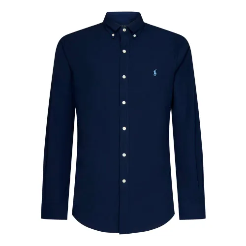 Polo Ralph Lauren , Blue Slim-Fit Shirt with Button-Down Collar ,Blue male, Sizes: