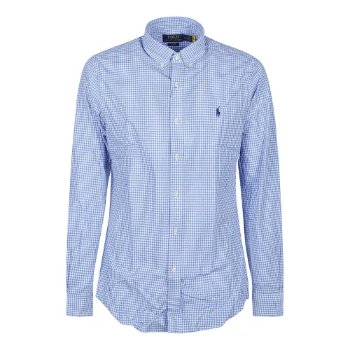 Polo Ralph Lauren , Blue/White Sport Shirt - Long Sleeve ,Blue male, Sizes: