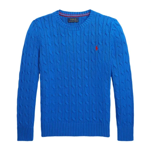Polo Ralph Lauren , Braided Crew Neck Sweaters ,Blue female, Sizes: