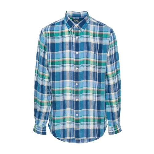 Polo Ralph Lauren , Checkered Linen Shirt for Men ,Multicolor male, Sizes:
