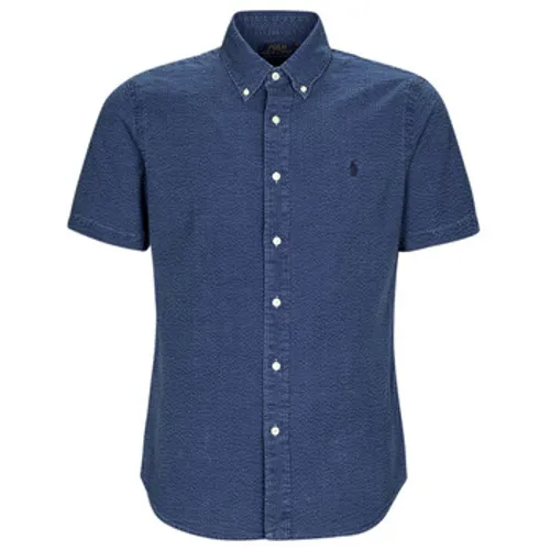 Polo Ralph Lauren  CHEMISE COUPE DROITE EN SEERSUCKER  men's Short sleeved Shirt in Blue