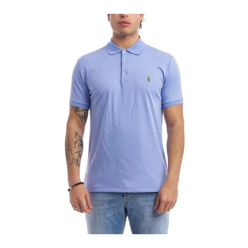 Polo Ralph Lauren , Classic Pima Cotton Polo Shirt ,Blue male, Sizes: