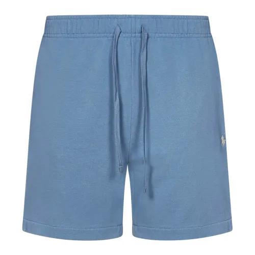 Polo Ralph Lauren , Clear Blue Shorts with Logo Embroidery ,Blue male, Sizes:
