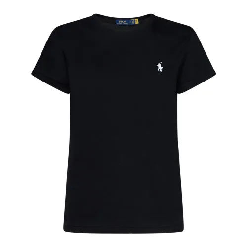 Polo Ralph Lauren , Clic Black Cotton T-shirt with Pony Embroidery ,Black female, Sizes: