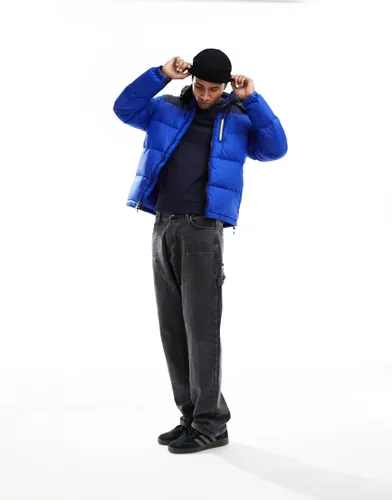 Polo Ralph Lauren colourblock detatchable hood down puffer jacket in blue/navy