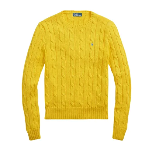 Polo Ralph Lauren , Cotton Cable Knit Crewneck Sweater ,Yellow female, Sizes: