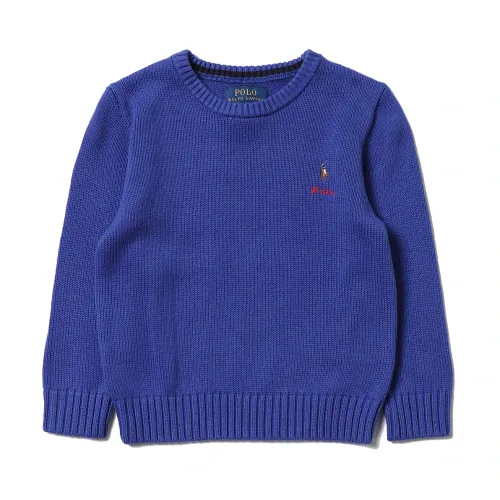 Polo Ralph Lauren , Cotton Cashmere Sweater for Girls ,Blue female, Sizes: