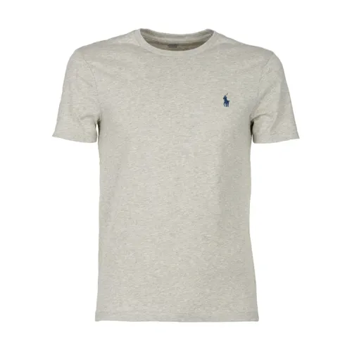 Polo Ralph Lauren , Cotton Logo T-Shirt Marl Grey ,Gray male, Sizes: