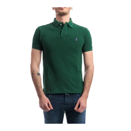 Polo Ralph Lauren , Cotton Pique Polo Shirt ,Green male, Sizes: