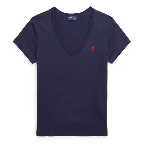 Polo Ralph Lauren Cotton Short Sleeve V Neck T Shirt - Blue