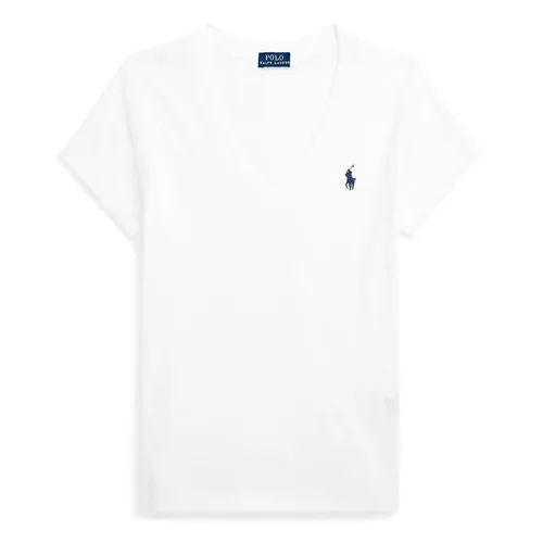 Polo Ralph Lauren Cotton Short Sleeve V Neck T Shirt - White