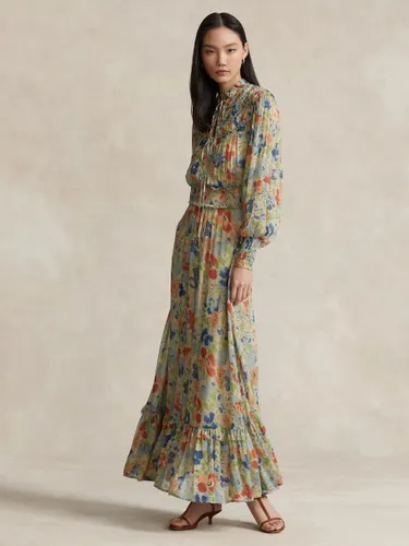 Polo Ralph Lauren Floral Print Blouson Maxi Dress, Multi - Multi - Female