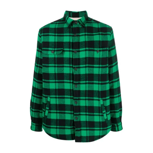 Polo Ralph Lauren , Green Flannel Checked Shirt ,Green male, Sizes: