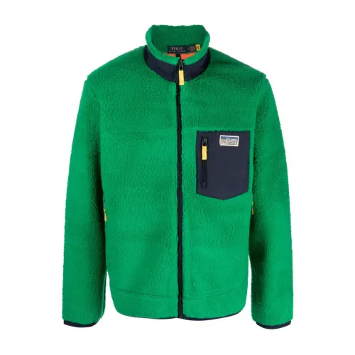 Polo Ralph Lauren , Green Sweaters with Mockneck and Full-zip ,Green male, Sizes: