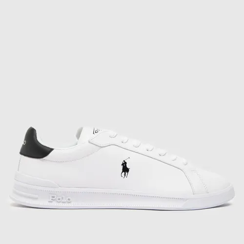 Polo Ralph Lauren Heritage Court Shoes In White & Black