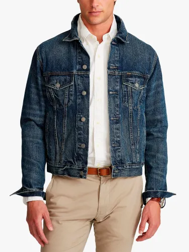 Polo Ralph Lauren Icon Trucker Denim Jacket, Blue - Blue - Male